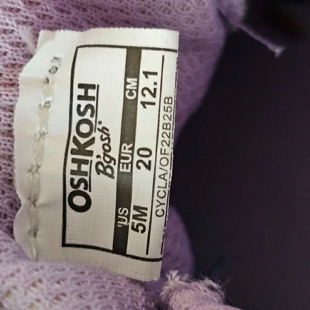 OshKosh B'gosh Toddler Girls' Everplay Sneakers, Purple With Flowers,  Size 5M